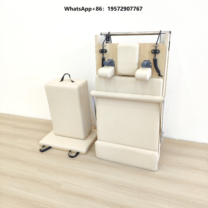 Yoga Fitness Reformer - Eichenholz Yoga-Trainingsgerät Klappbares Holzbett Pilates Reformer