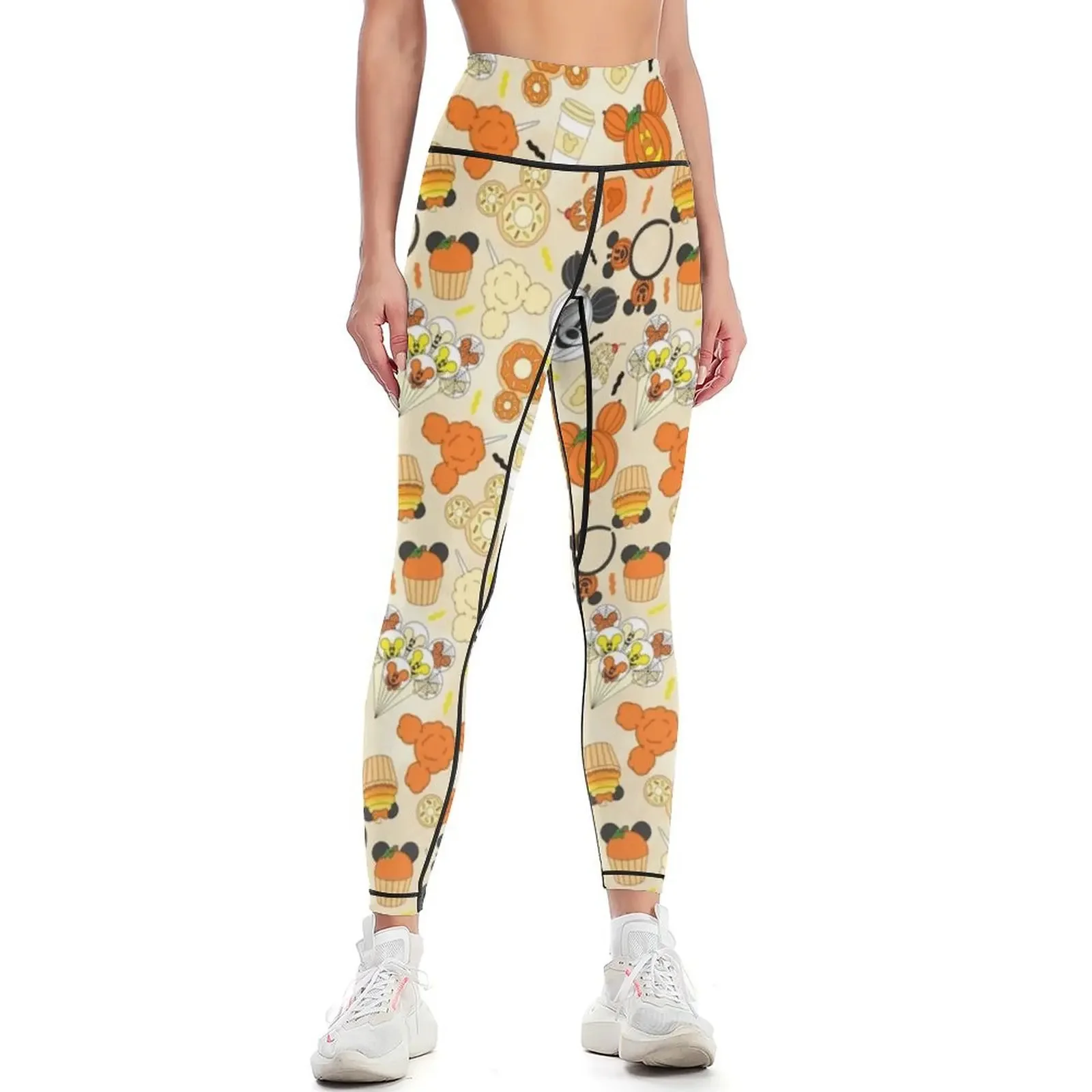 Yoga Fitness Park - Themenpark-Halloween-Snacks Leggings Sportliche Damenleggings für Fitness